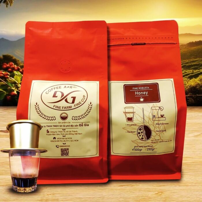Honey 250gr- Cà Phê Đặc Sản VN 100% Fine Robusta 85 SCA | Cà Phê Pha Phin | Cà Phê Đặc Sản Đỗ Gia | Đỗ Gia Specialty