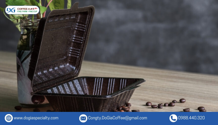Hộp đựng đồ ăn dùng 1 lần từ bã cà phê 
